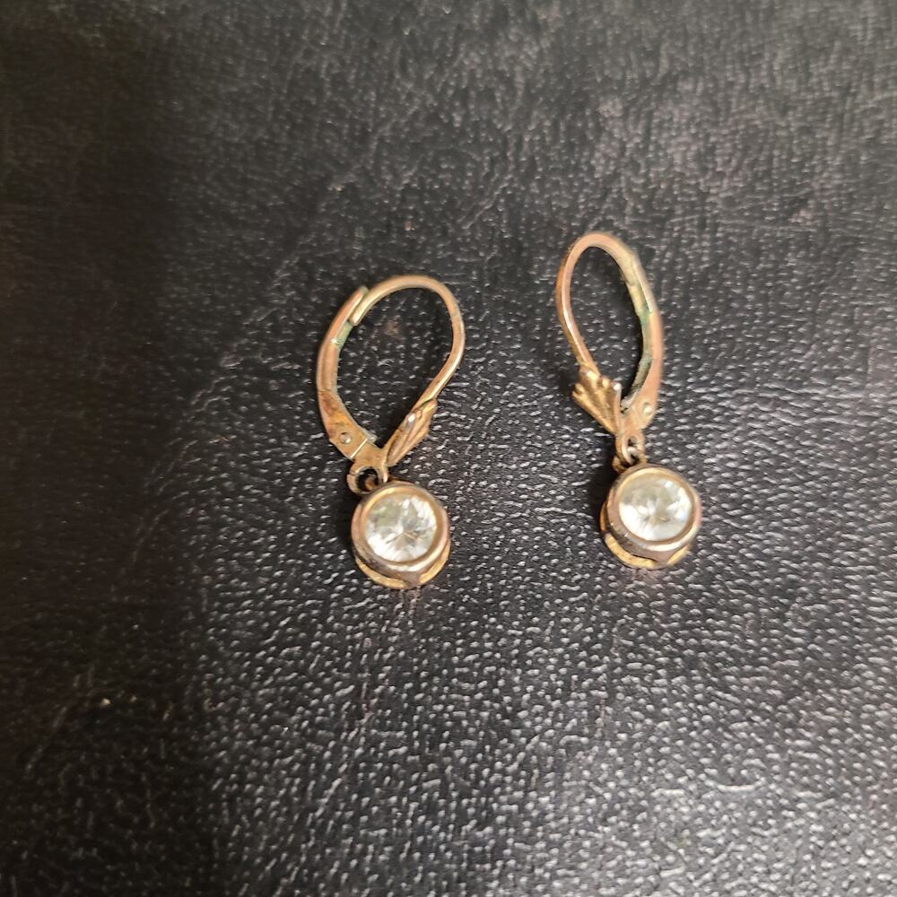 sterling silver 925 6mm manmade diamond earrings